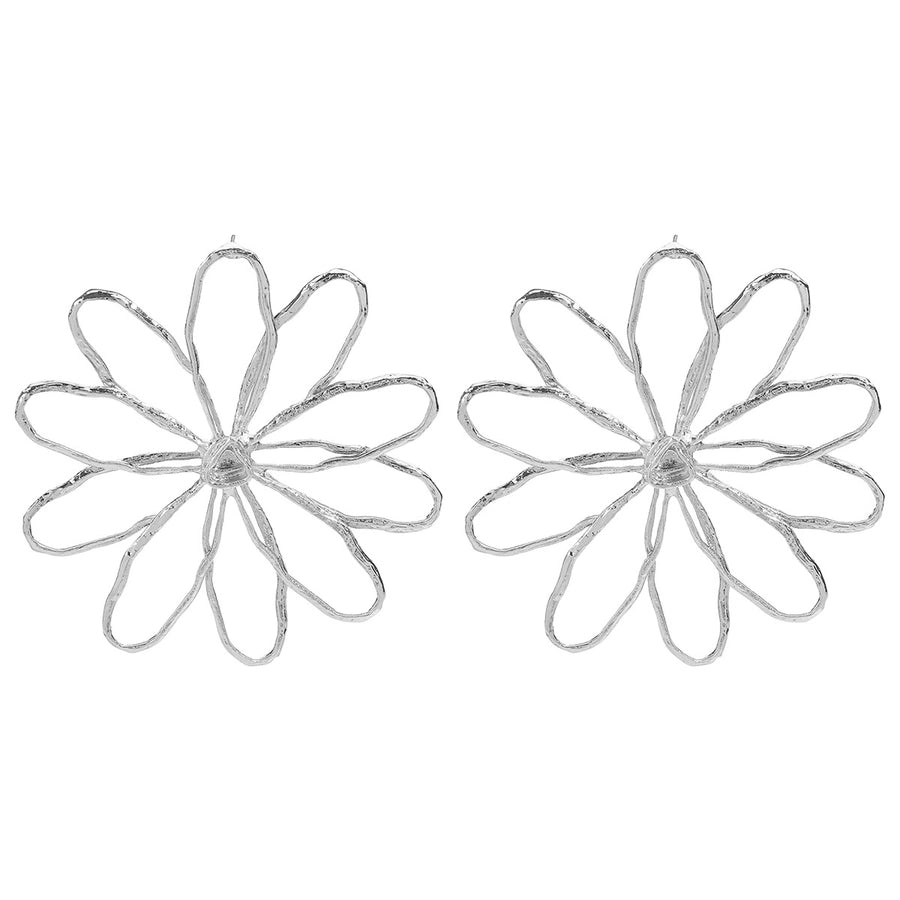 Hollow Art Flower Stud Earrings