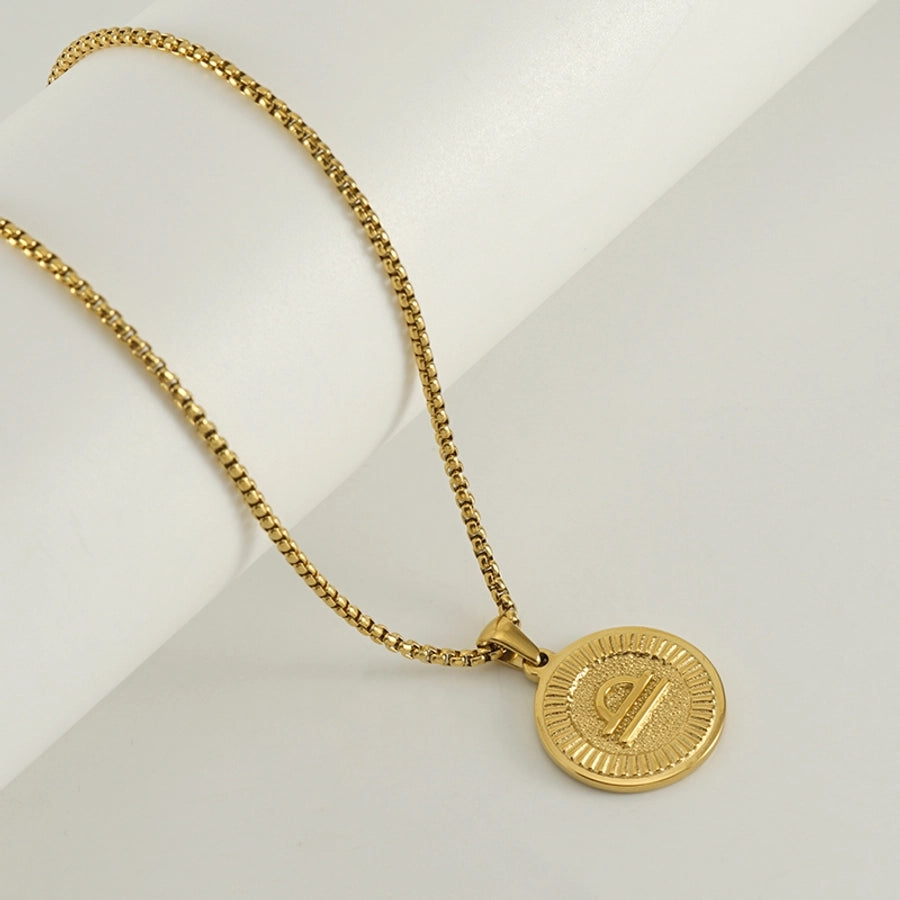 Coin Golden Zodiac Pendant Necklace