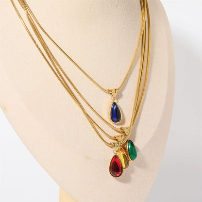 Custom Teardrop Birthstone Pendant Necklace