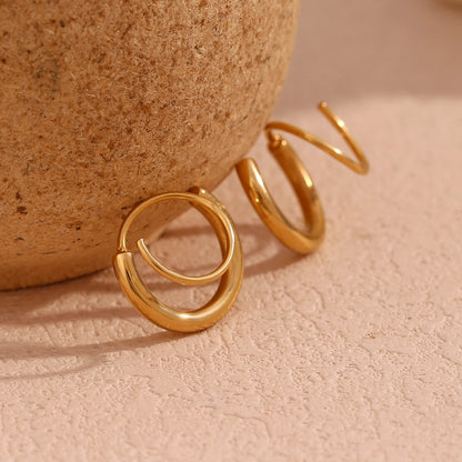 Dainty Spiral Double Hoop Earrings