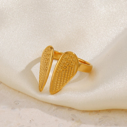 Dainty Angel Wings Open Ring