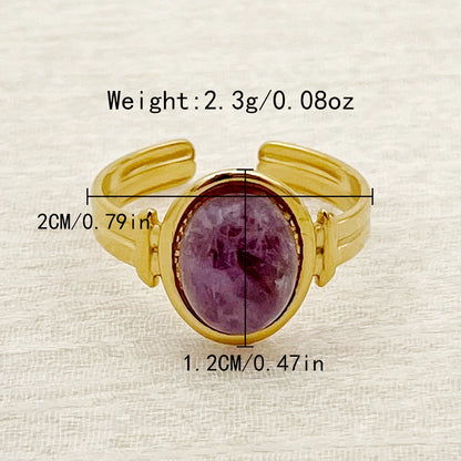 Vintage Oval Gemstone Open Rings