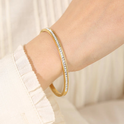 Minimalist Zircon Bangle Bracelets