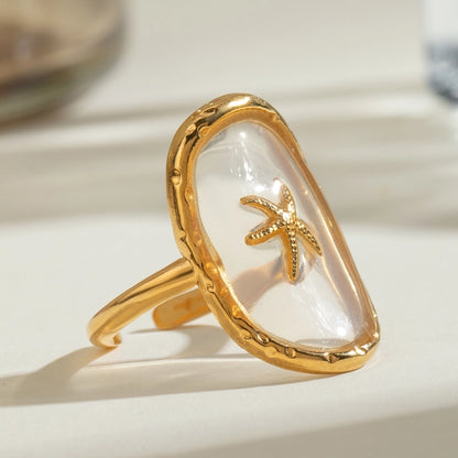 Starfish Resin Open Ring