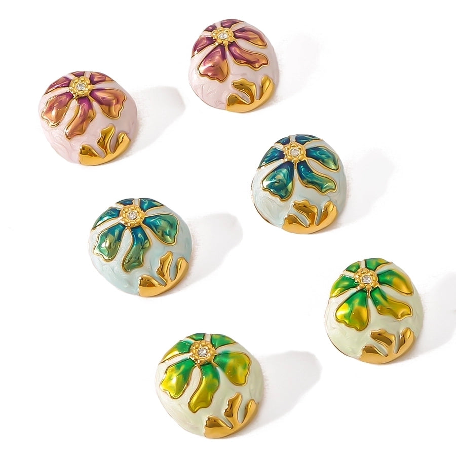 Florence Flower Art Stud Earrings