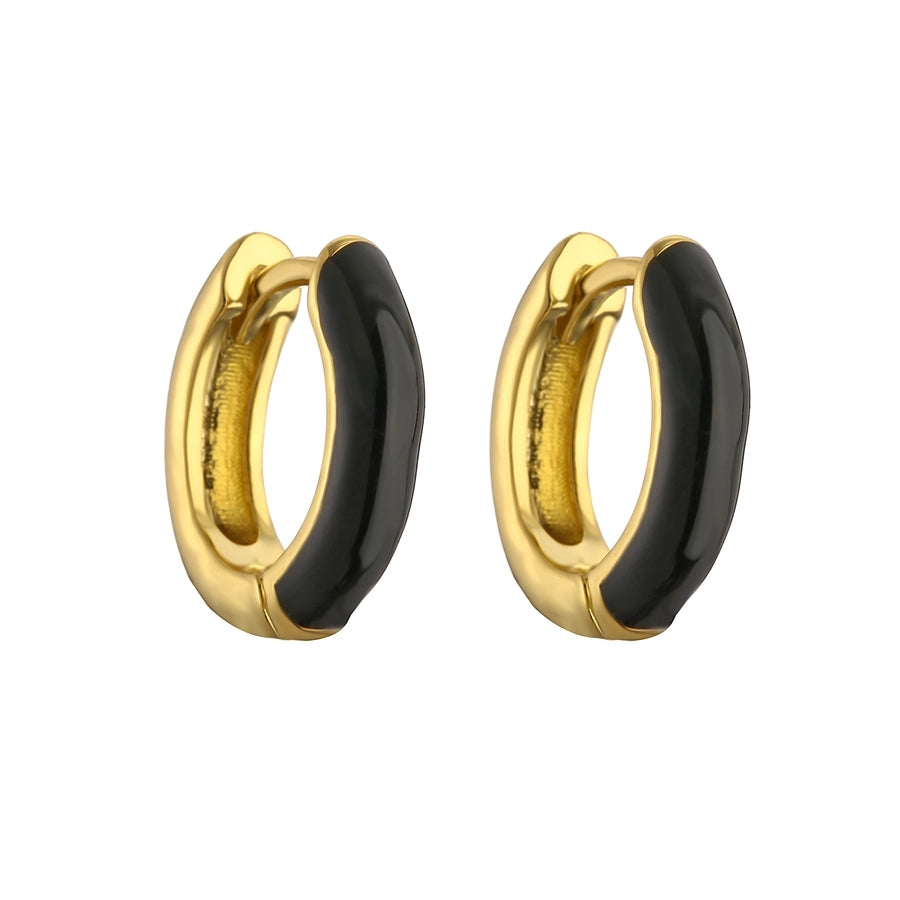 Classic Enamel Hoop Earrings