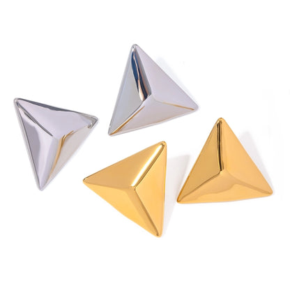 Minimalist Pyramid Stud Earrings