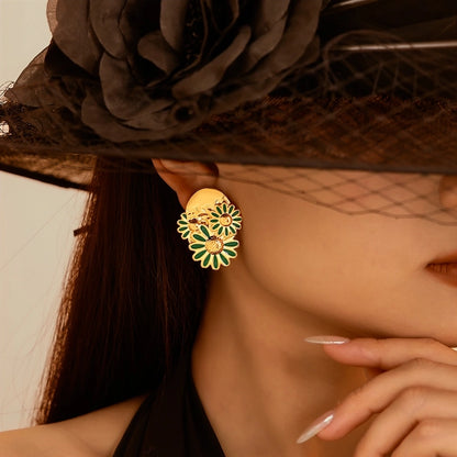 Chrysanthemum Statement Stud Earrings