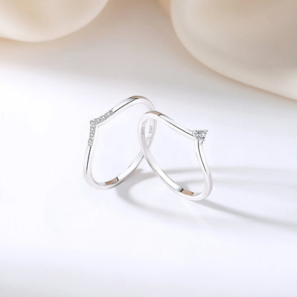 Ivy Minimalist Silver Stackable Rings Set