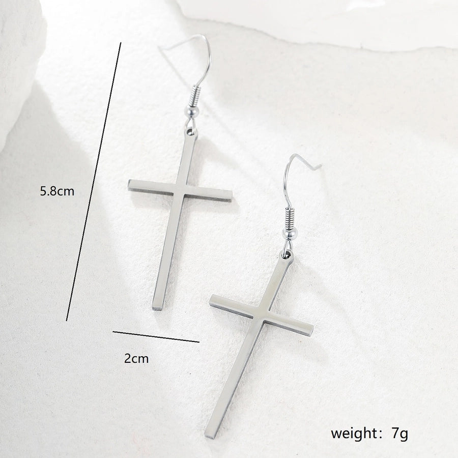 Classic Cross Hook Earrings