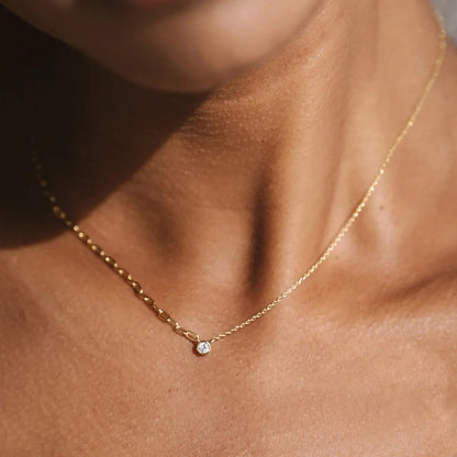 Minimalist Crystal Split Chain Necklace