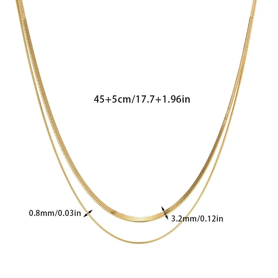 Minimalist Double Layer Chain Necklace