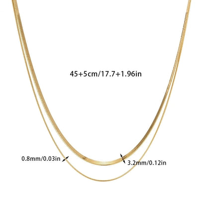 Minimalist Double Layer Chain Necklace