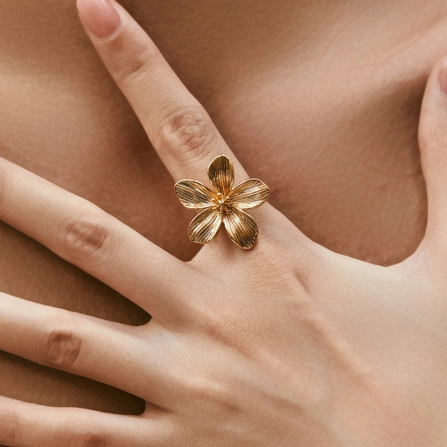 Adeline Vintage Floral Open Rings