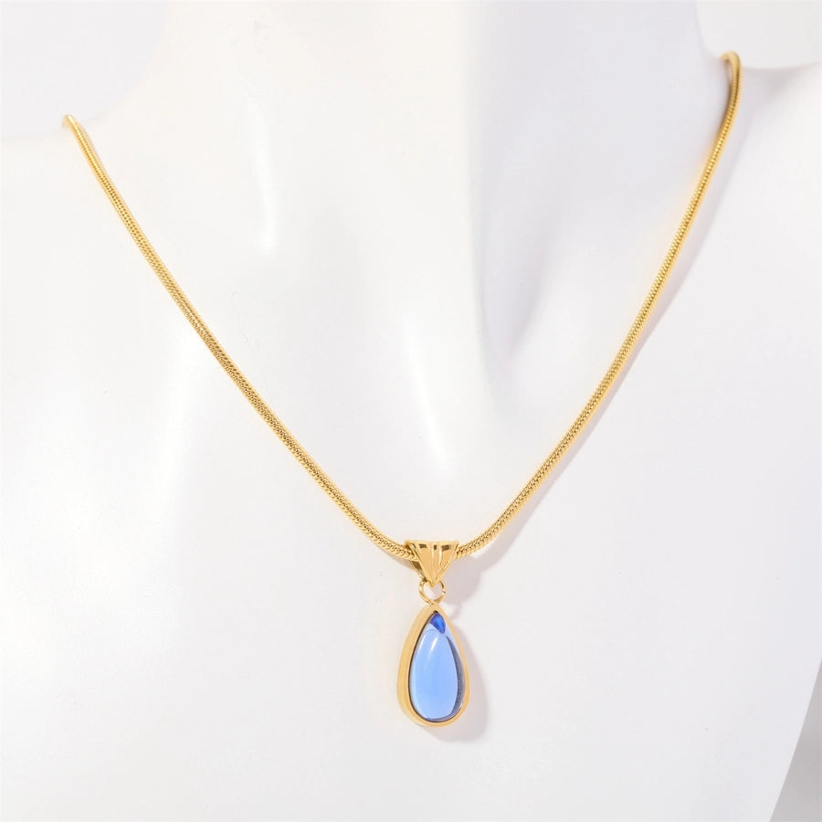 Custom Teardrop Birthstone Pendant Necklace