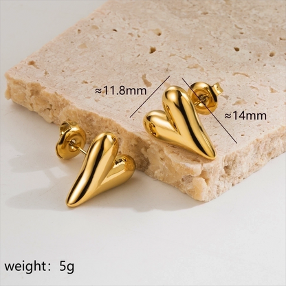 Isolde Heart Stud Earrings