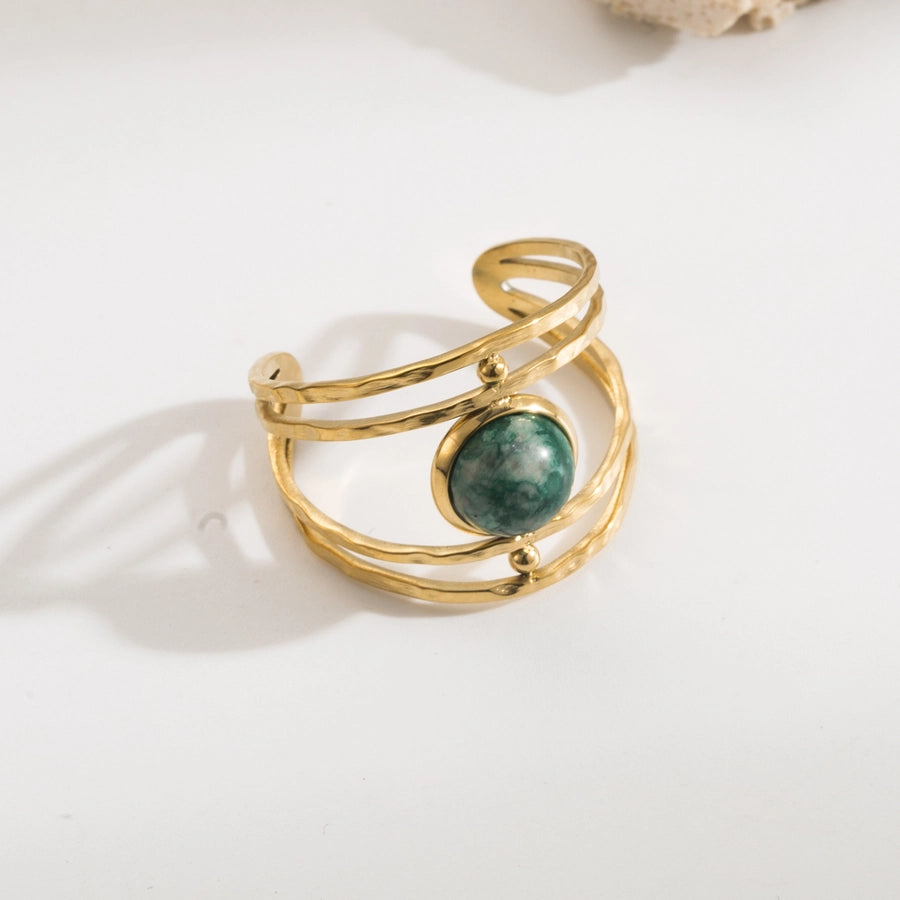 Elena Vintage Gemstone Open Rings