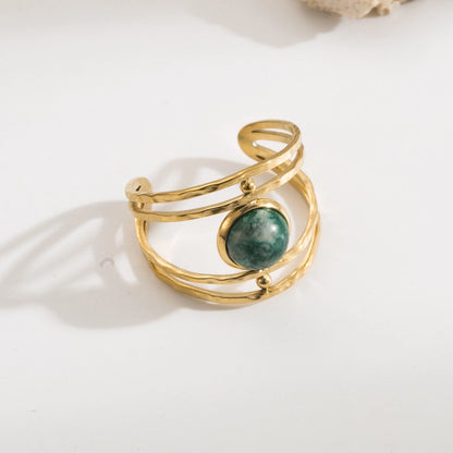 Elena Vintage Gemstone Open Rings