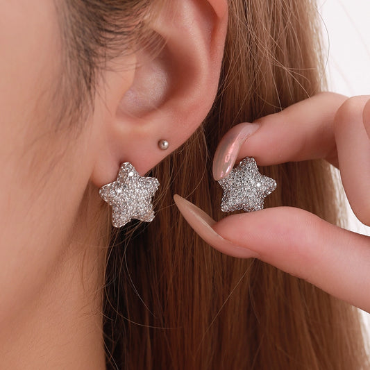 Albena Crystal Star Stud Earrings