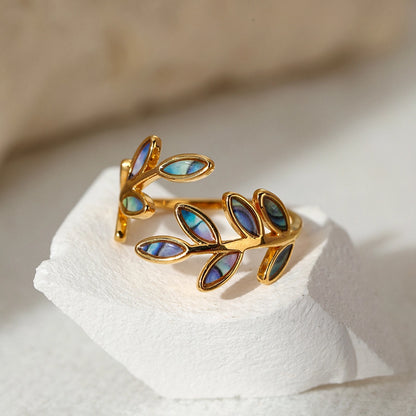 Abalone Laurel Open Ring