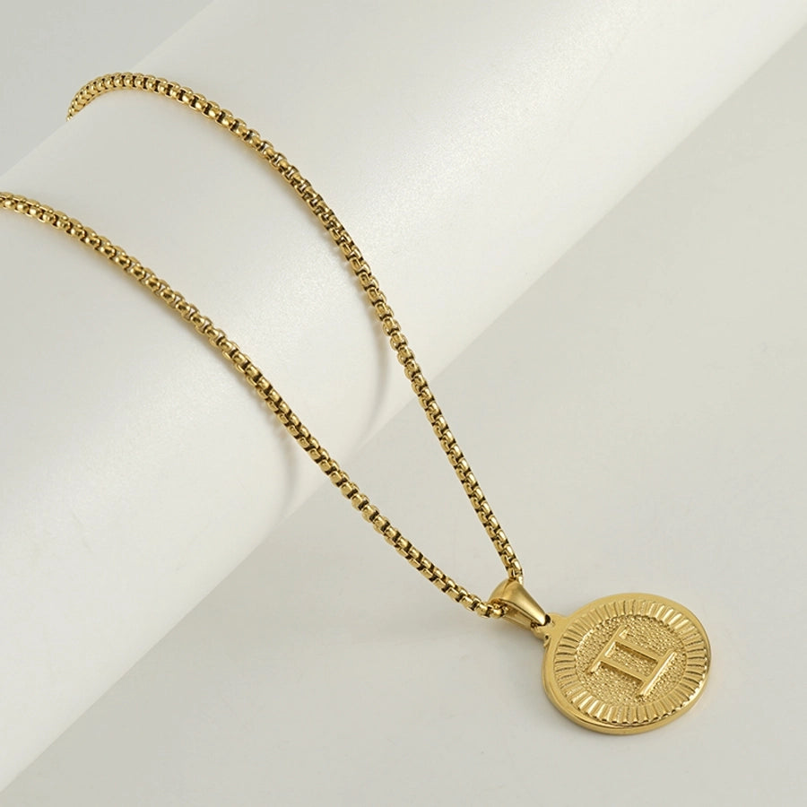 Coin Golden Zodiac Pendant Necklace