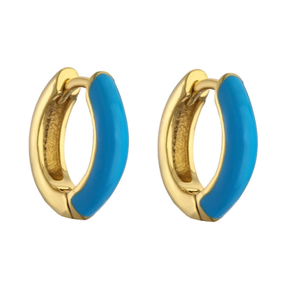 Classic Enamel Hoop Earrings