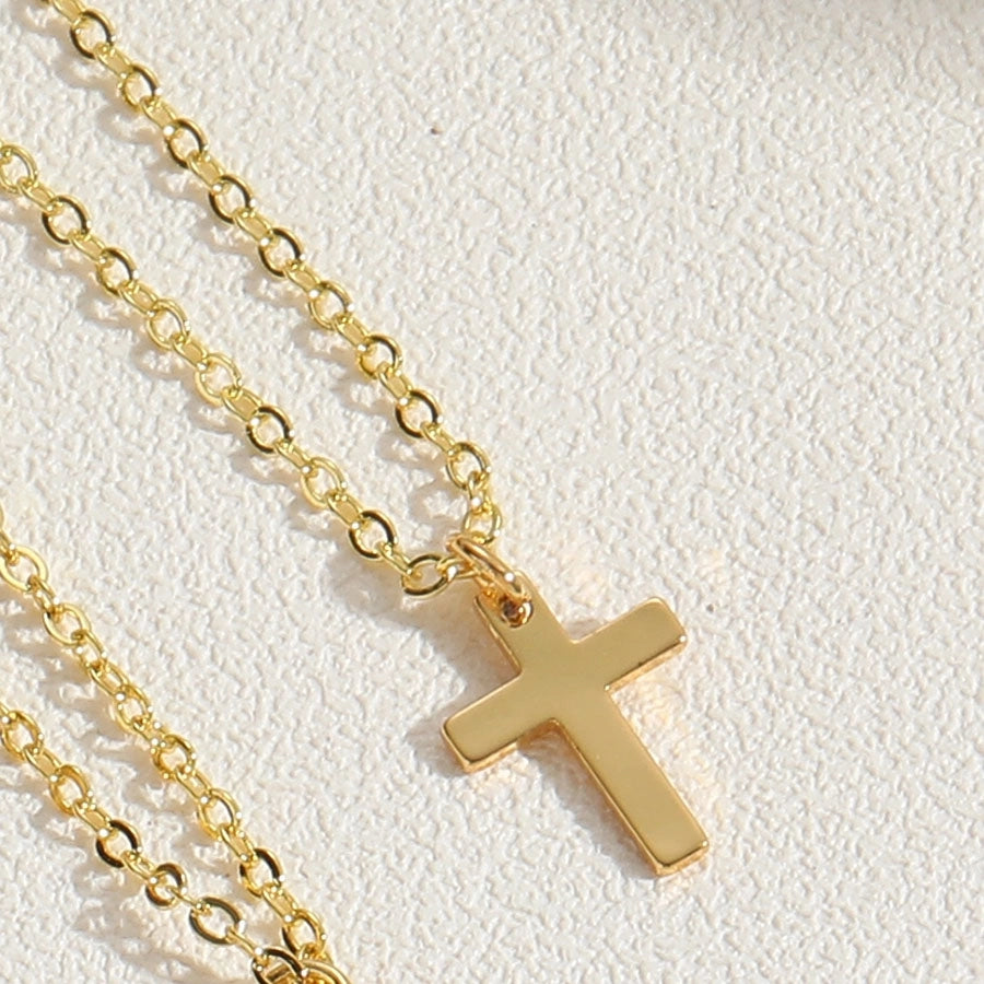 Vintage Crystal Cross Pendant Necklace