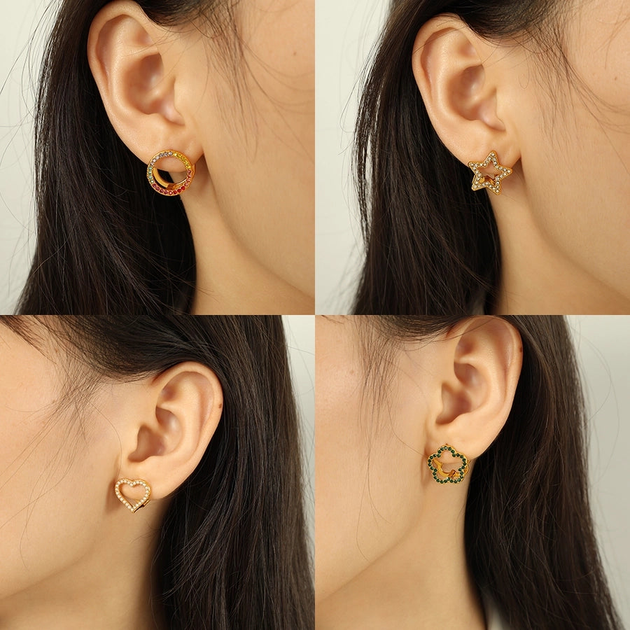 Retro Shine Hollow Hug Earrings