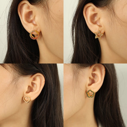 Retro Shine Hollow Hug Earrings