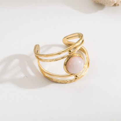 Elena Vintage Gemstone Open Rings