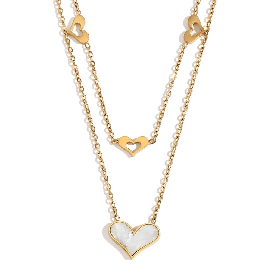 Heart Shell Layered Necklace