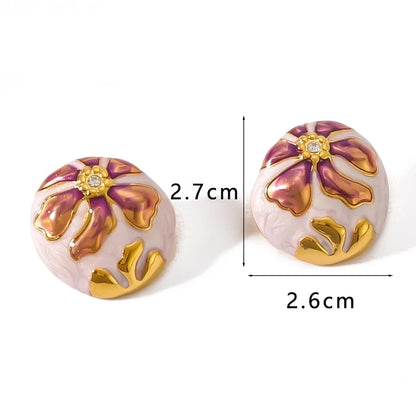 Florence Flower Art Stud Earrings