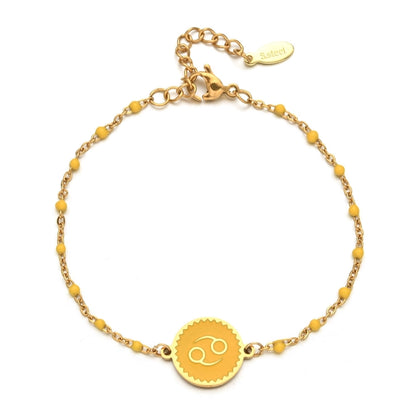 Zodiac Sign Enamel Chain Bracelet