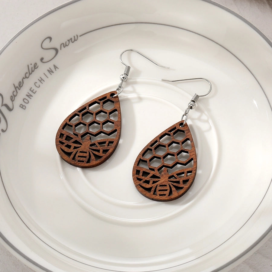 Boho Ethnic Wooden Dangle Earrings