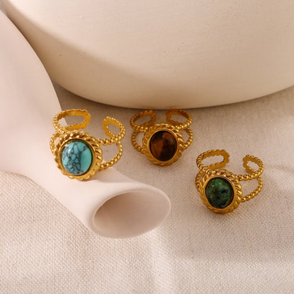 Valentina Vintage Gemstone Open Rings