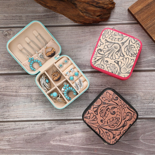 Tooled Leather Western Jewelry Boxes