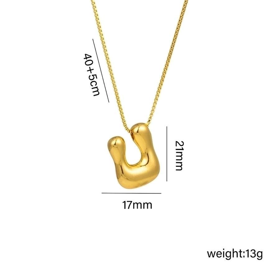 Gaudi Initial Letter Gold Pendant Necklace