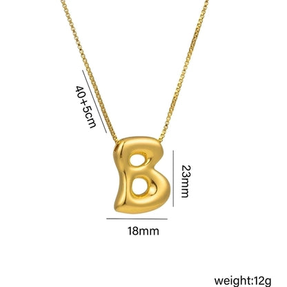 Gaudi Initial Letter Gold Pendant Necklace