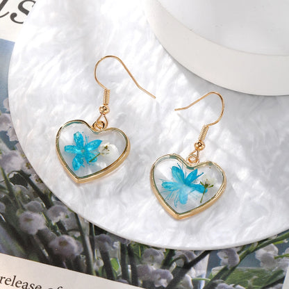 Sky Dried Flowers Resin Dangle Earrings