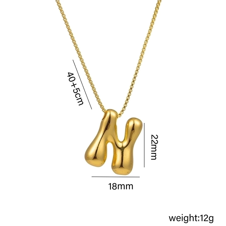 Gaudi Initial Letter Gold Pendant Necklace