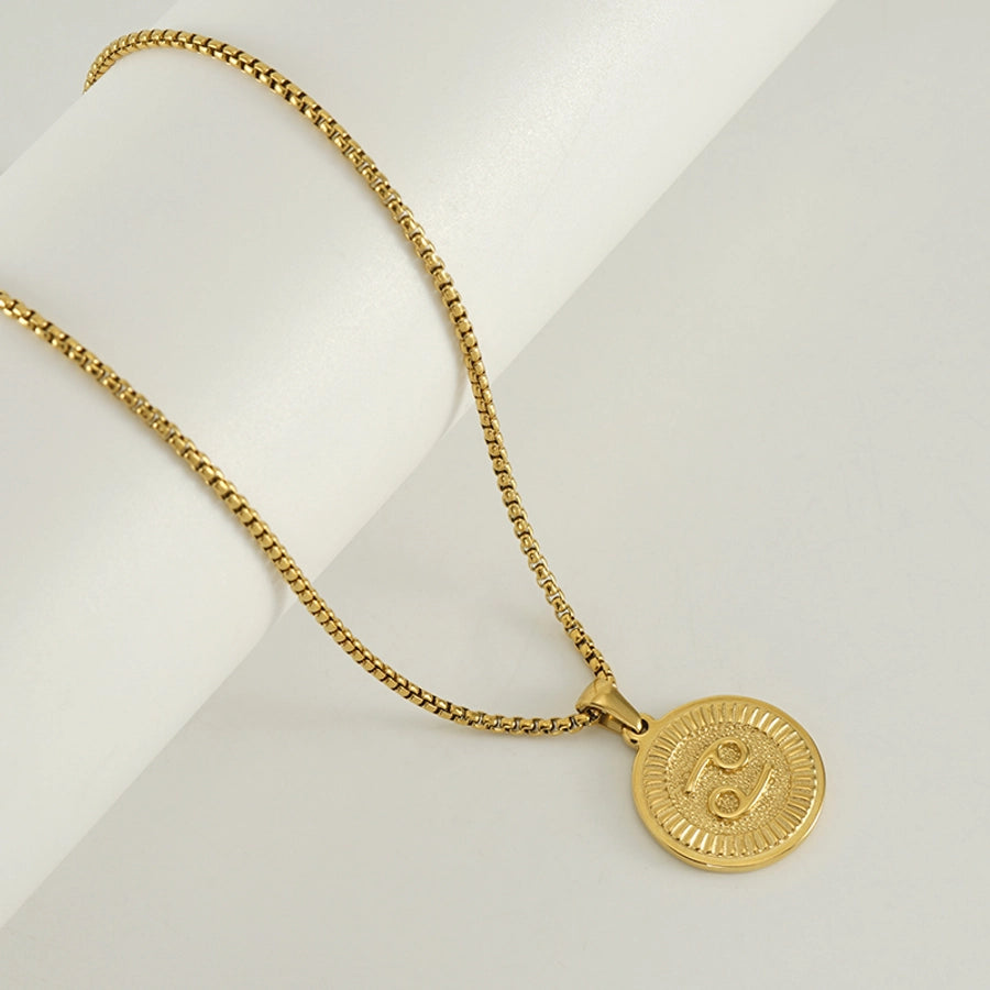 Coin Golden Zodiac Pendant Necklace