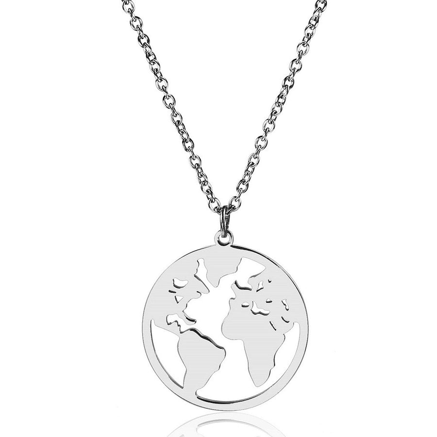 World Map Pendant Necklace