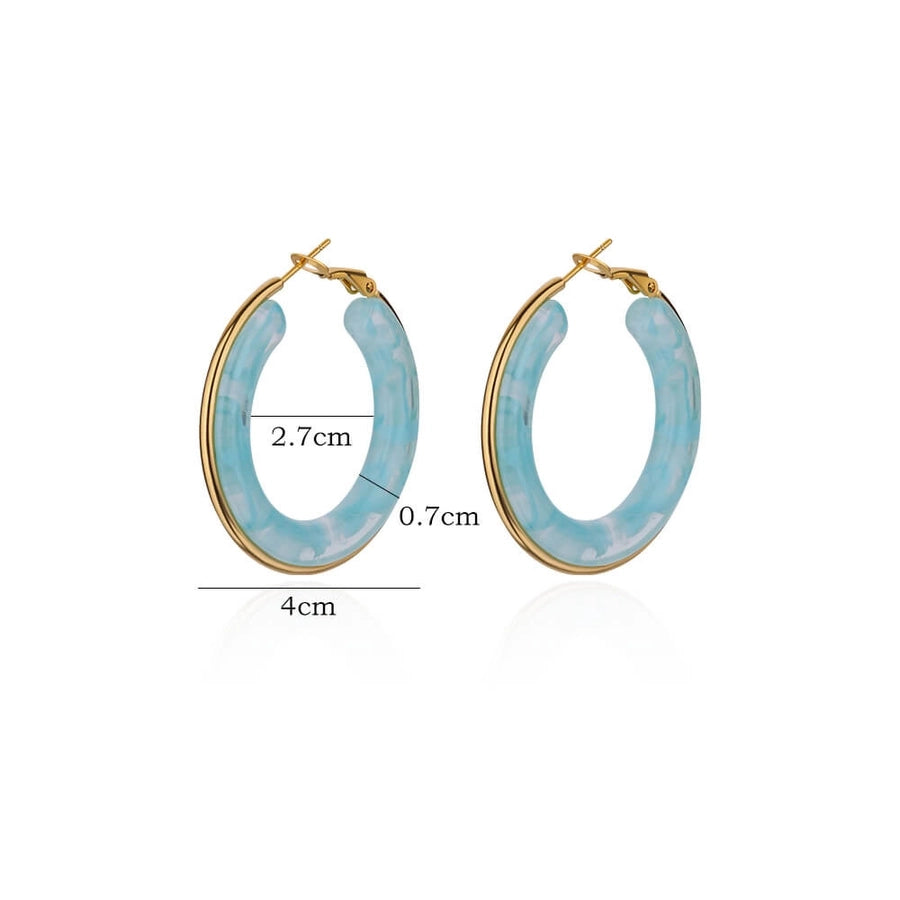 Earthy Resin Smoke Hoop Earrings