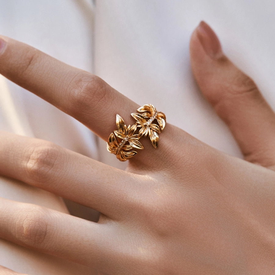 Adeline Vintage Floral Open Rings