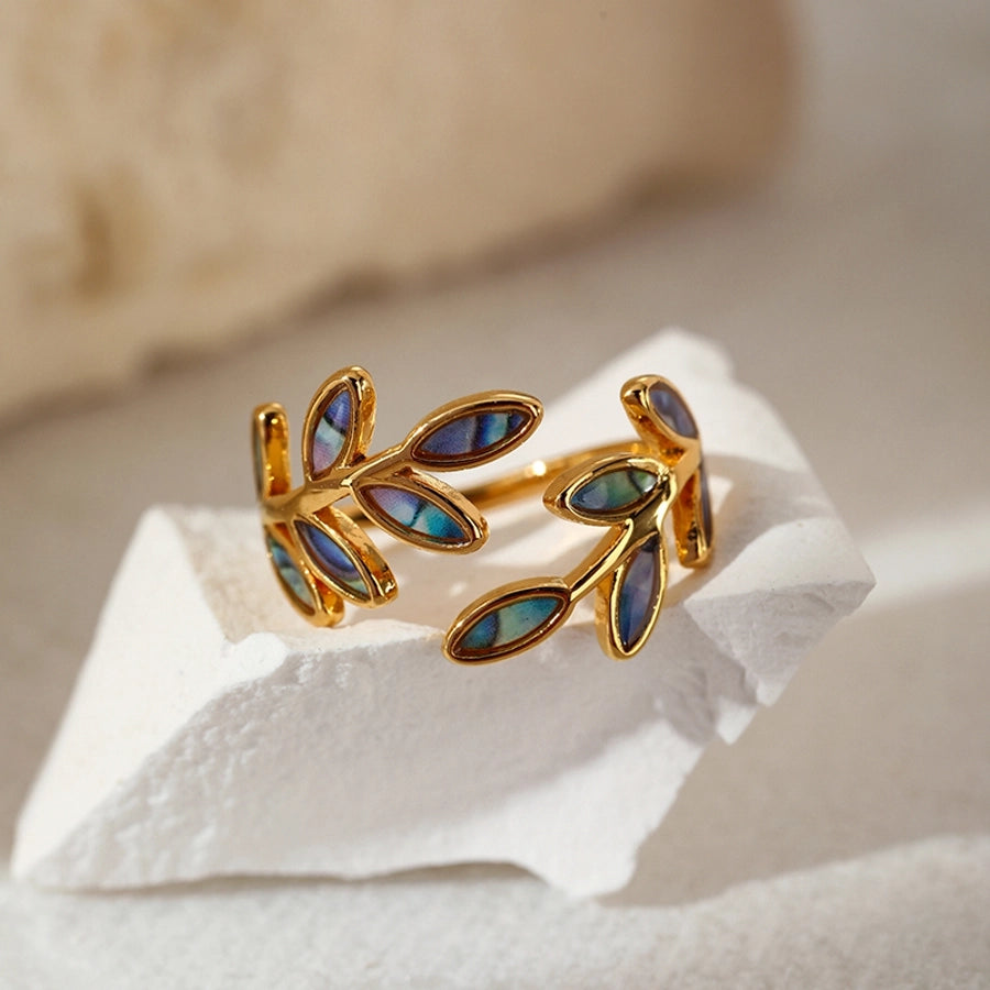 Abalone Laurel Open Ring