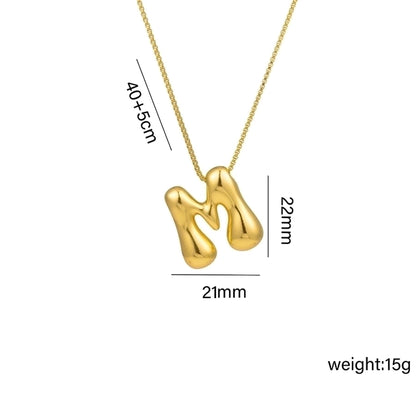 Gaudi Initial Letter Gold Pendant Necklace