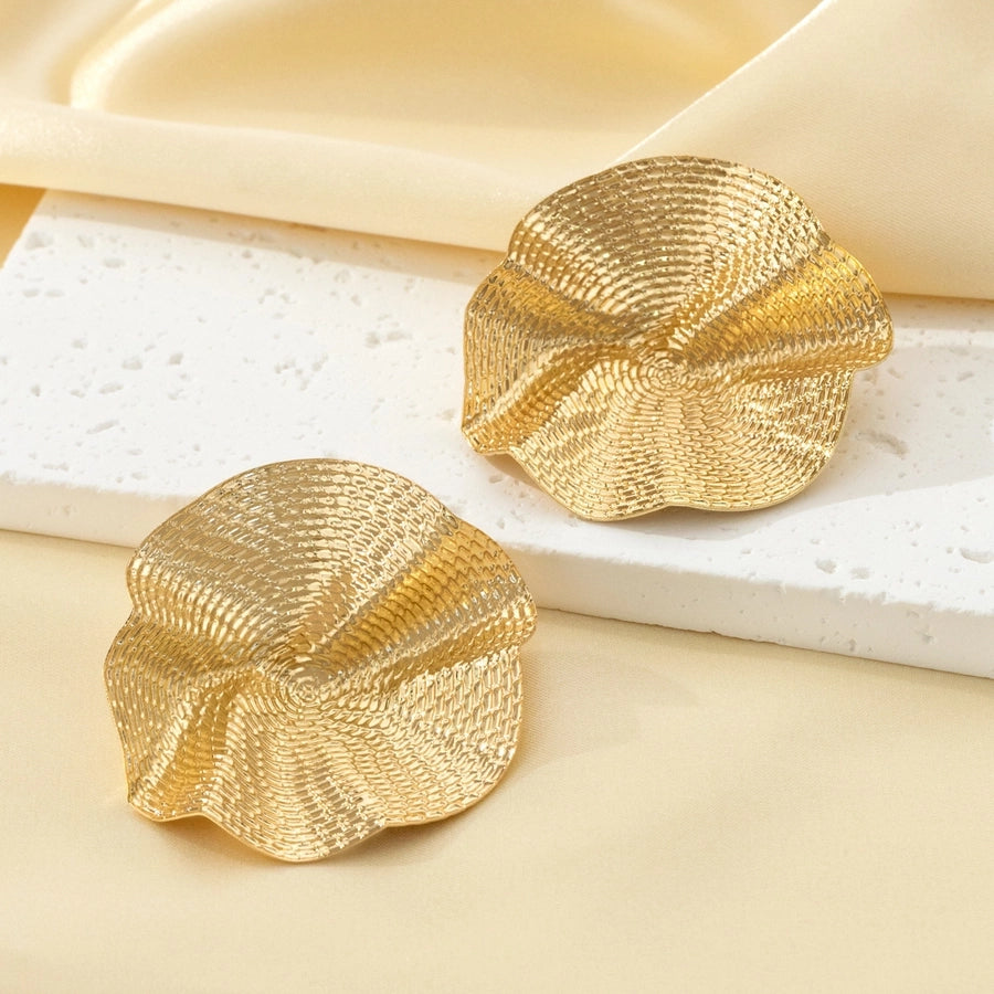 Oversized Textured Statement Stud Earrings