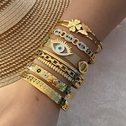 Boho Evil Eye Bangle Bracelets