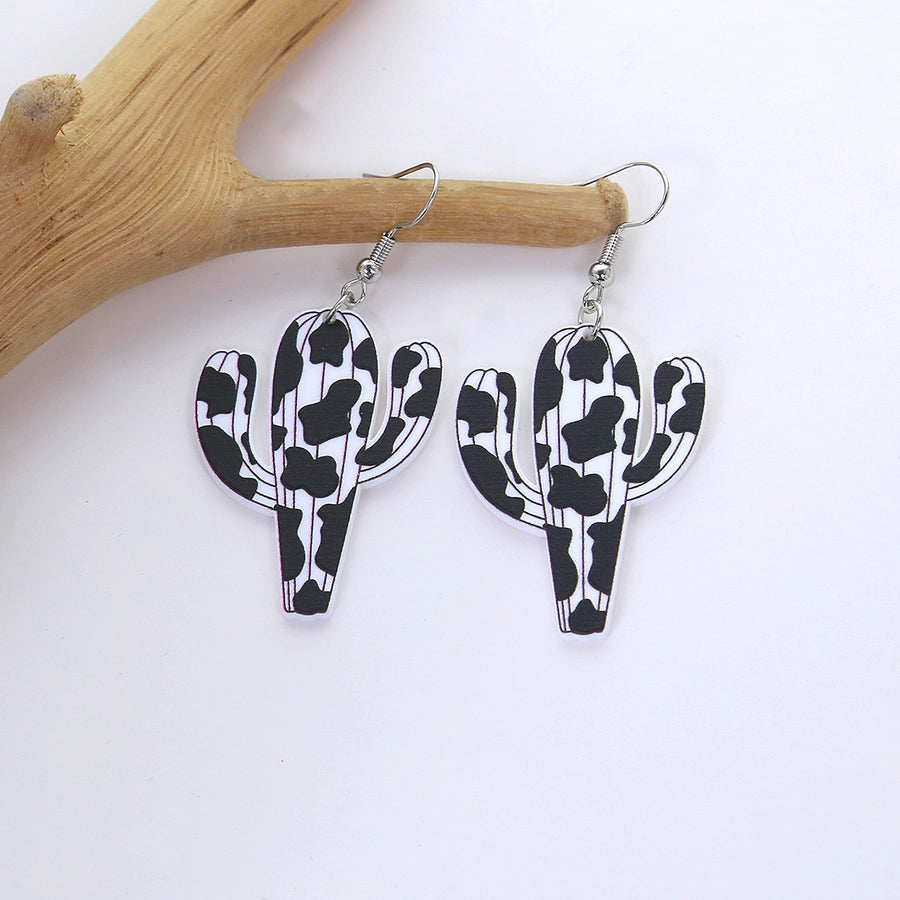 Disco Cactus Acrylic Drop Earrings