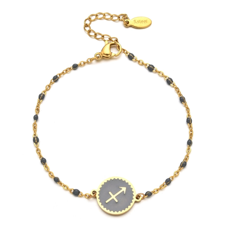 Zodiac Sign Enamel Chain Bracelet